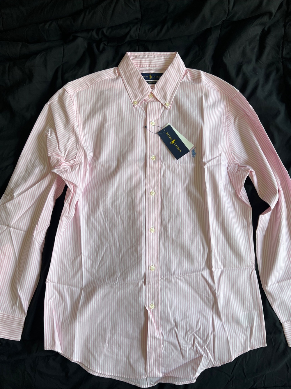 Polo by Ralph Lauren Men’s Light Pink Striped Button-Down Shirt